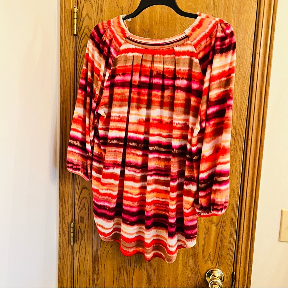 Jones New York Blouse - Rust/Brown/Multi - 2X - Picture 2 of 6